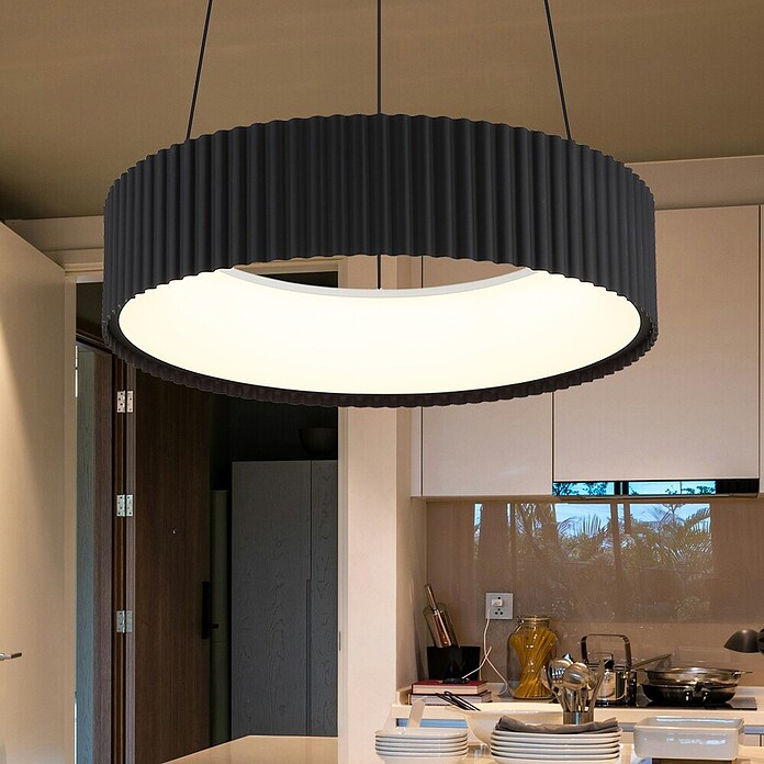 Globo Okrugla viseća svjetiljka Kemp  (45 W, Ø x V: 460 x 1.200 mm, Crna) | BAUHAUS