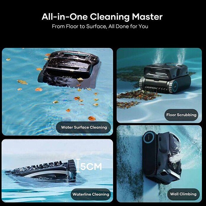 Aiper Robot za čiščenje bazena Scuba X1 PRO MAX  (Deluje na baterijo, Zmogljivost filtra: 32.000 l/h) | 8338 - Reinigungsgeräte / Poolroboter | ICIC - Pools / Whirlpools Zubehör | ICI - Pools & Zubehör | IC - Freizeit im Garten | I - Stadtgarten | BAUHAUS