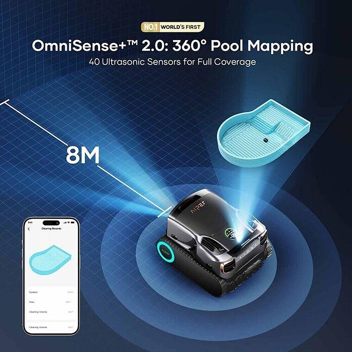 Aiper Robot za čiščenje bazena Scuba X1 PRO MAX  (Deluje na baterijo, Zmogljivost filtra: 32.000 l/h) | 8338 - Reinigungsgeräte / Poolroboter | ICIC - Pools / Whirlpools Zubehör | ICI - Pools & Zubehör | IC - Freizeit im Garten | I - Stadtgarten | BAUHAUS