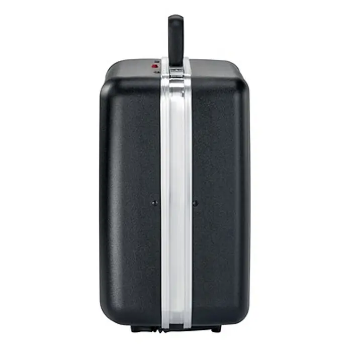Parat Werkzeugkoffer CLASSIC DeepSpace 36 L - L x B x H: 47 x 21 x 36 cm - Schwarzes tragbares Gerät mit silbernem Zierstreifen und Tragegriff, inkl. kleiner roter Anzeigeleuchte.