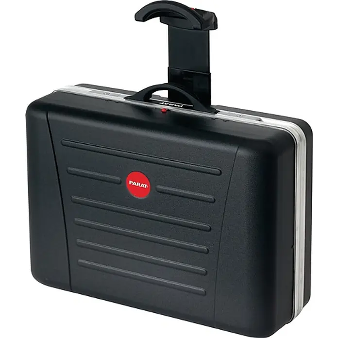 Parat Werkzeugkoffer CLASSIC KingSize Plus Roll – X -  - Schwarzer Hartschalen-Rollwerkzeugkoffer mit ausziehbarem Griff und rotem Logo.