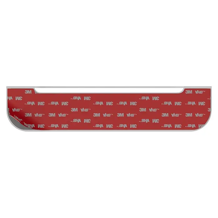 Camargue Antwerpen Ablage - Breite: 15 cm, Weiß, Matt - Rotes 3M VHB doppelseitiges Klebeband, Ecke abgezogen.