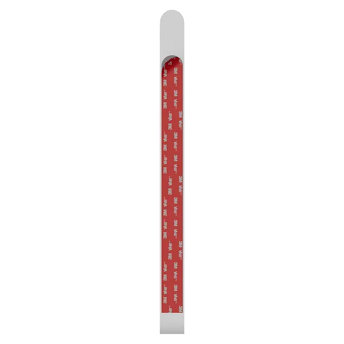 Camargue Antwerpen Handtuchhalter - Weiß, Matt, B x L: 40 x 4,6 cm - Weißer 3M VHB™ Klebestreifen mit roter Schutzfolie.