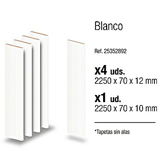 PortStylo Tapeta Blanca (70 x 12 mm, Blanco, 5 ud.)
