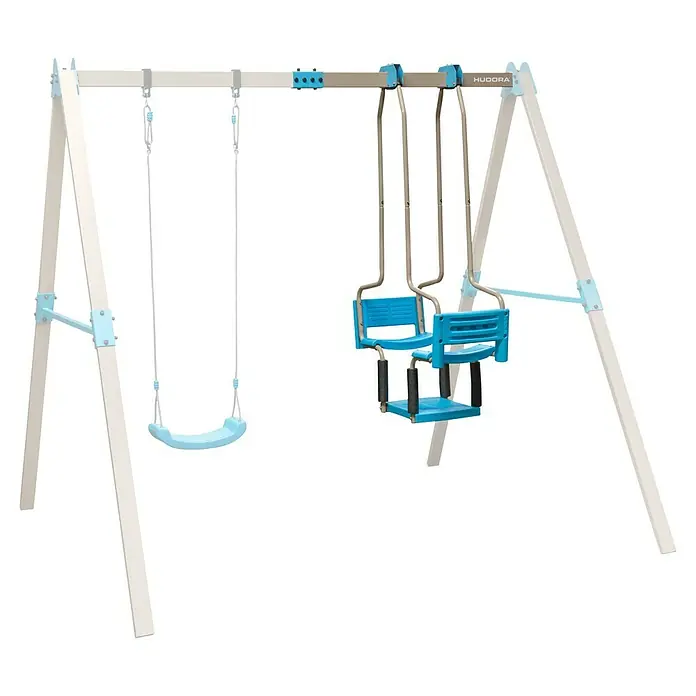 Hudora Schaukel Ergänzungsmodul Gondel - B x L: 40 x 89 cm, Stahl - Freistehende HUDORA Doppelschaukel mit einer einzelnen Schaukel und zwei Kindersitzen. Ideal für stundenlangen Spielspaß im Garten.