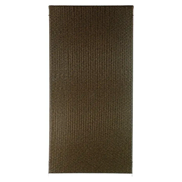 Sichtschutzelement Stockholm - 90 x 180 cm, Dunkelbraun - Detailaufnahme eines braunen, gewebten Outdoor-Teppichs, der Robustheit und Stil für den Außenbereich verspricht. Perfekt für Terrasse oder Balkon.