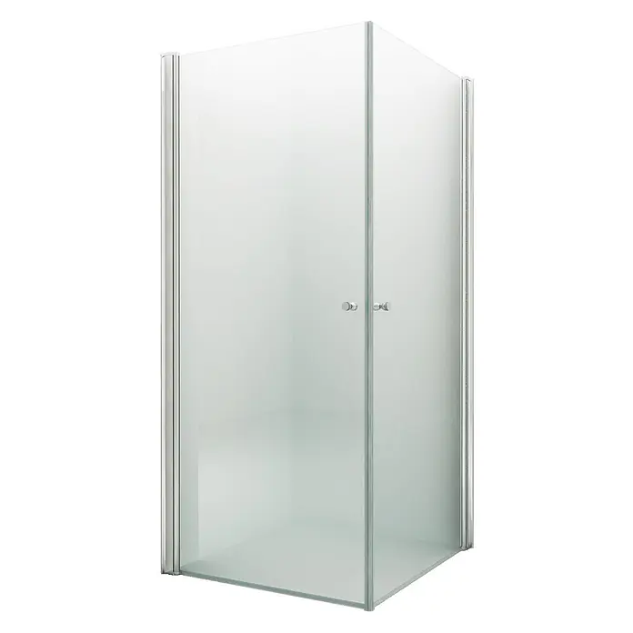 Glasdeals Eckdusche SPA 100 x 100 x 190 cm - 100 x 100 x 190 cm, Beschichtet, Chrom, Stärke: 8 mm - Duschkabine aus Klarglas mit Chromprofilen und Griffen, bildet eine Eckduschabtrennung.