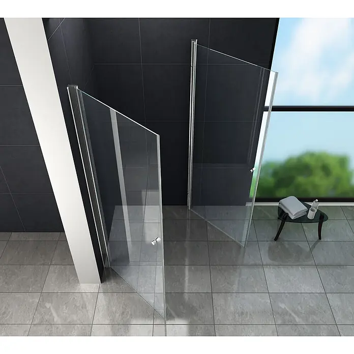 Glasdeals Eckdusche SPA 100 x 100 x 190 cm - 100 x 100 x 190 cm, Beschichtet, Chrom, Stärke: 8 mm - Duschkabine aus Glas mit transparenten Paneelen und Chromprofilen.