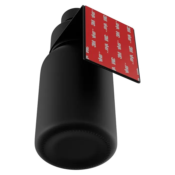 Camargue Antwerpen Seifenspender - Edelstahl, Schwarz, Für die Wand - Schwarze Flasche mit schwarzem Aufsatz und rotem 3M VHB Klebestreifen zur sicheren Befestigung.
