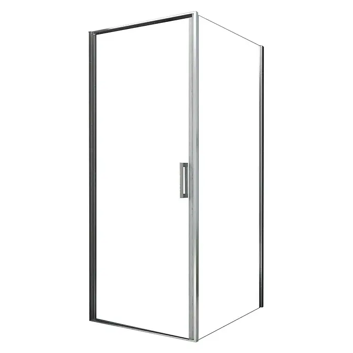 Glasdeals Eckdusche CASSETTA (chrom) 80 x 80 x 195 cm - 80 x 80 x 195 cm, Beschichtet, Chrom, Stärke: 8 mm - Duschkabine aus Glas mit Metallrahmen und Griff.
