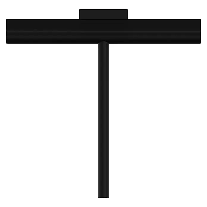Camargue Antwerpen Bad- & Duschabzieher - 1,68 x 22 x 24 cm, Silikon, Schwarz - Schwarze T-förmige Halterung mit horizontaler Stange und vertikaler Stütze.