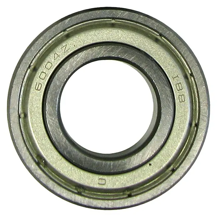 Kugellager 6004-ZZ - Durchmesser: 42 mm, Breite: 12 mm, Durchmesser Achsloch: 20 mm - Nahaufnahme eines Kugellagers vom Typ 6004Z, das für eine reibungslose Rotation in Maschinen und Geräten sorgt.