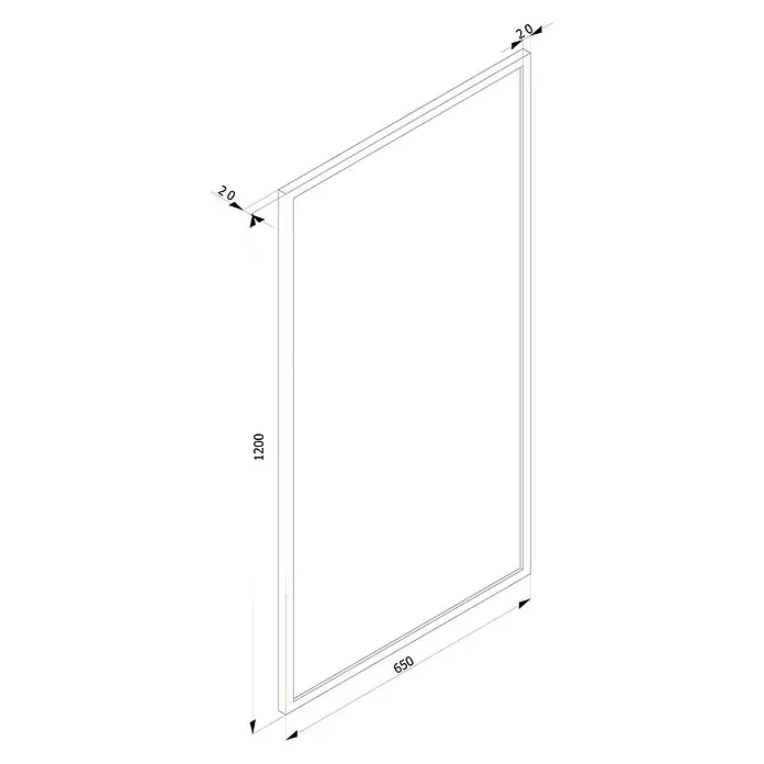 Cordia Rahmenspiegel - 120 x 65 cm, Silber, Aluminium - Rechteckiger Paneelrahmen mit den Maßen 1200x650x20.