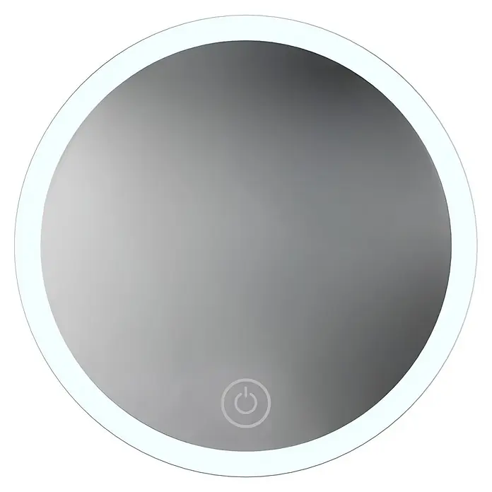 Camargue Antwerpen Kosmetikspiegel - Durchmesser: 17,8 cm, Rund, Schwarz - Runder LED-beleuchteter Spiegel mit Touch-Taste.