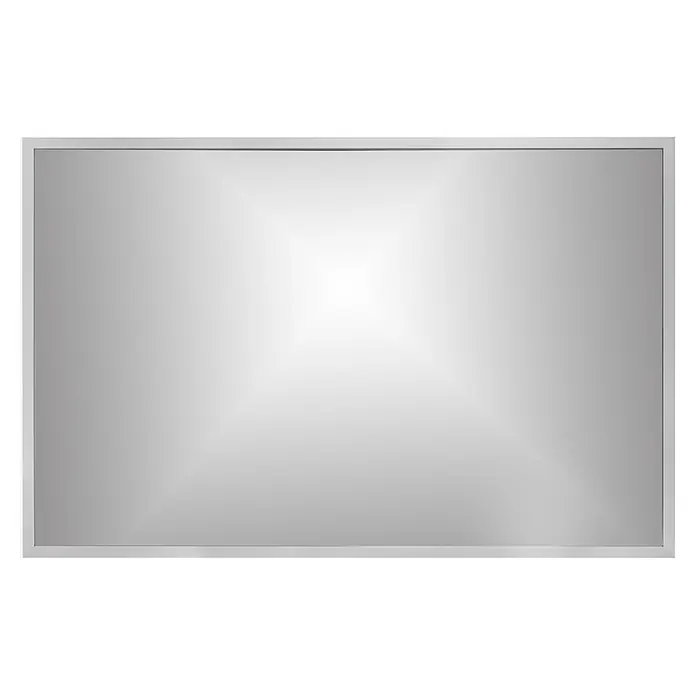Cordia Rahmenspiegel - 100 x 65 cm, Silber, Aluminium - Rechteckiger Spiegel mit schlichtem, hellgrauem Rahmen. Die spiegelnde Oberfläche zeigt einen leichten Farbverlauf.