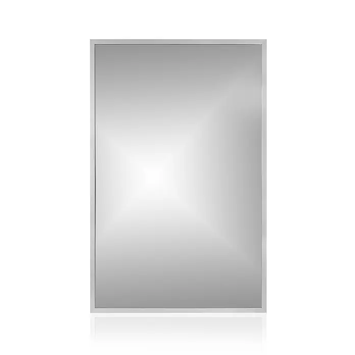 Cordia Rahmenspiegel - 100 x 65 cm, Silber, Aluminium - Rechteckiger Spiegel mit einem dünnen silbergrauen Rahmen, der Licht reflektiert.