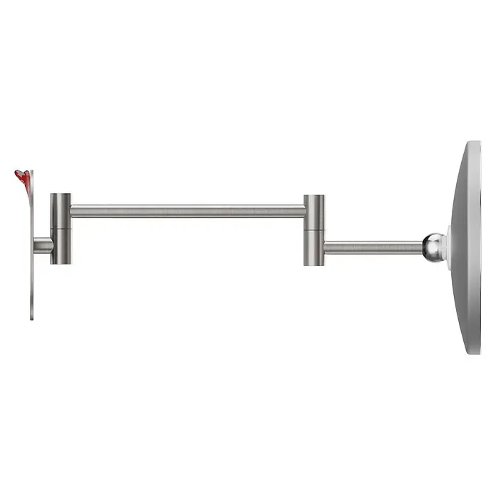 Camargue Antwerpen Kosmetikspiegel - Durchmesser: 17,8 cm, Rund, Silber - Wandmontierter ausziehbarer Kosmetikspiegel aus gebürstetem Metall.