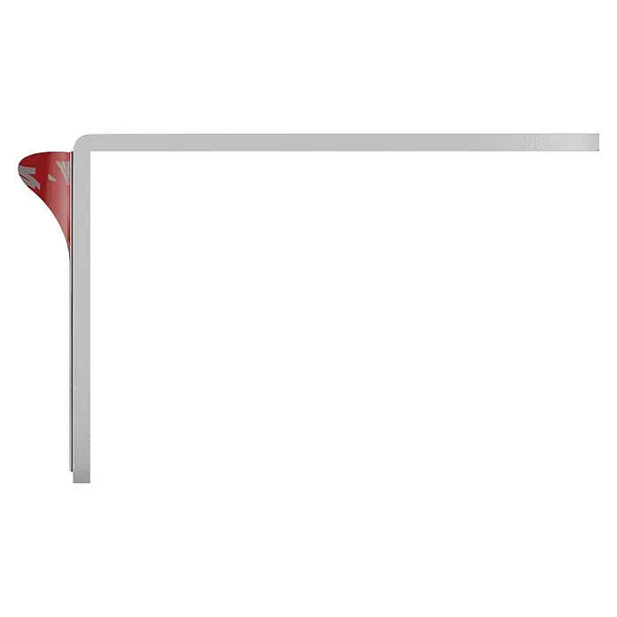 Camargue Antwerpen Badetuchhalter - Breite: 58 cm, Weiß, Matt - Hellgraues L-Profil mit roter Schutzfolie, die sich vom vertikalen Arm ablöst.