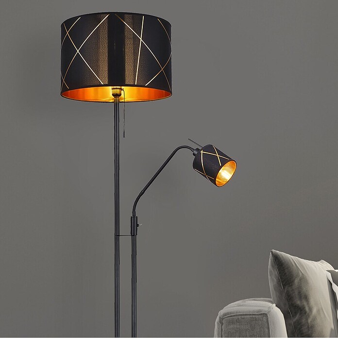 Globo Stajaća svjetiljka Tulivar  (40 W, Visina: 1.750 mm, Crna, E14) | BAUHAUS