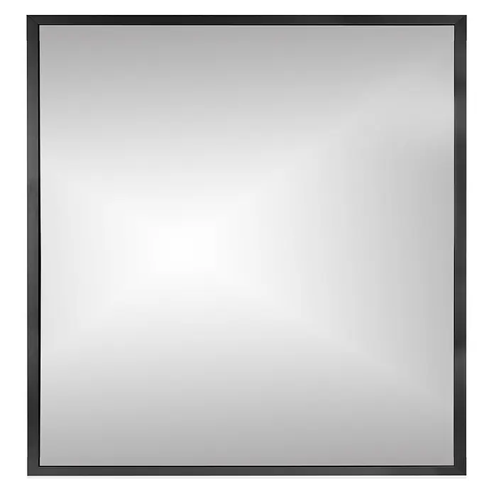 Cordia Rahmenspiegel - 60 x 65 cm, Schwarz, Aluminium - Quadratischer Spiegel mit schlankem schwarzem Rahmen.