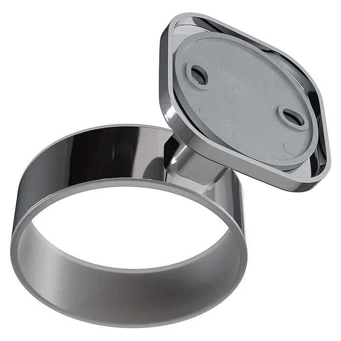 Venus Zahnputzbecher Prag - Edelstahl, Chrom - Verchromter Toilettenpapierhalter aus Metall, wandmontiert, mit offenem Kreisring.