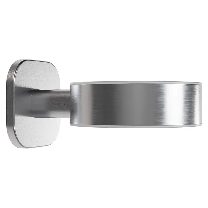 Venus Zahnputzbecher Prag - Edelstahl, Edelstahl - Gebürsteter silberner Metall-Wandhalter mit zylindrischem Arm.
