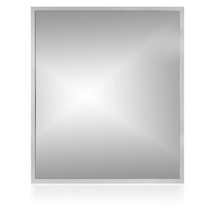 Cordia Rahmenspiegel - 60 x 65 cm, Silber, Aluminium - Quadratischer Spiegel mit silbernem Rahmen und reflektierender Oberfläche.