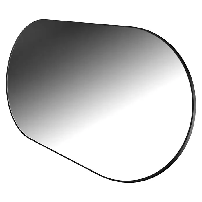 Cordia Rahmenspiegel - 50 x 100 cm, Schwarz, Aluminium - Asymmetrischer, organisch geformter Spiegel mit schlankem schwarzem Rahmen.