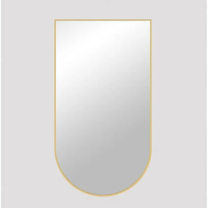 Cordia Rahmenspiegel - 50 x 80 cm, Gold, Aluminium - Modern U-förmiger Spiegel mit schlankem Goldrahmen.