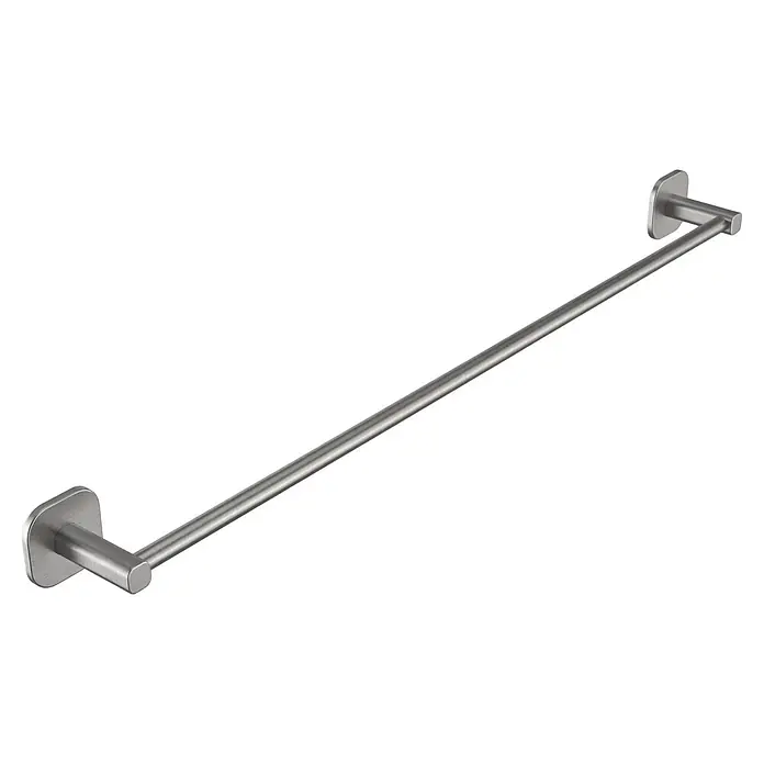 Venus Badetuchhalter - Breite: 66,6 cm, Edelstahl, Matt - Handtuchstange aus gebürstetem Edelstahl mit quadratischen Befestigungsplatten.