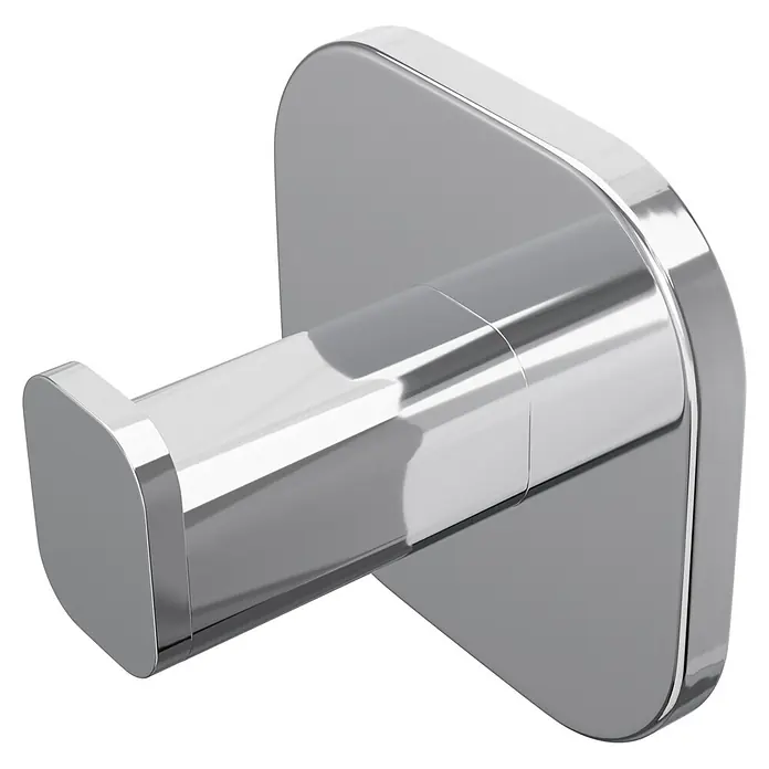 Venus Handtuchhaken Prag - Chrom, Glänzend - Rechteckiger Wandhaken aus poliertem Chrom.