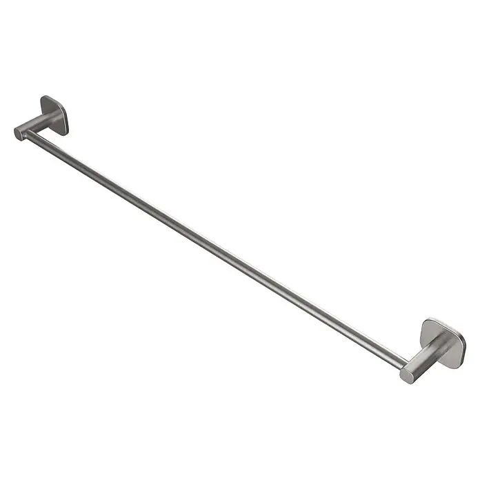 Venus Badetuchhalter - Breite: 66,6 cm, Edelstahl, Matt - Handtuchstange aus gebürstetem Silbermetall, ein schlichtes Einzelstangen-Design für moderne Bäder.