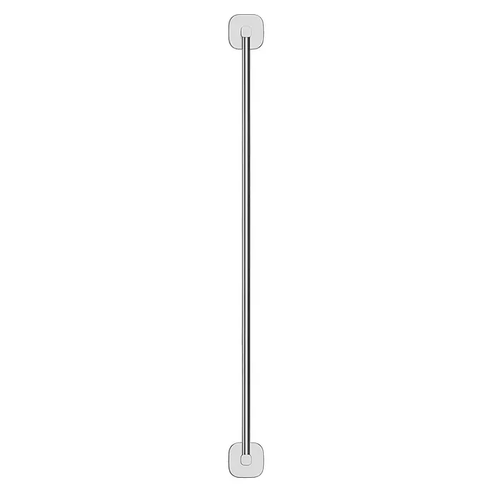 Venus Badetuchhalter - Breite: 66,6 cm, Verchromt, Glänzend - Polierter silberner Metallpfosten mit flachen, abgerundeten Enden.