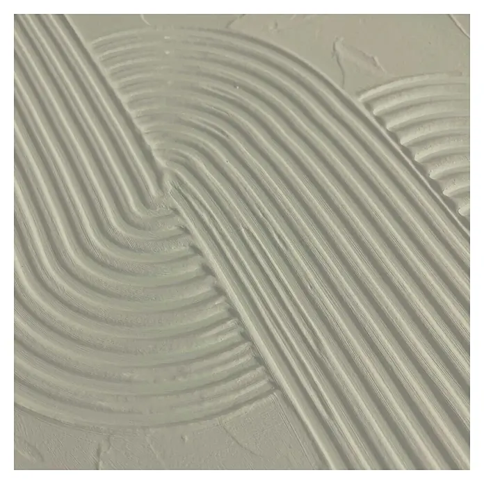 Reinders Bild Craft Art - Knot, B x H: 50 x 70 cm - Helle, texturierte Oberfläche in Grau mit erhabenen, parallelen Linien und geschwungenen Mustern.