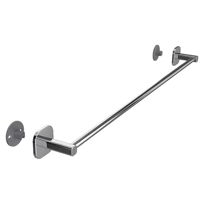 Venus Badetuchhalter - Breite: 66,6 cm, Verchromt, Glänzend - Schlanke Chrom-Handtuchstange mit Montageplatten.