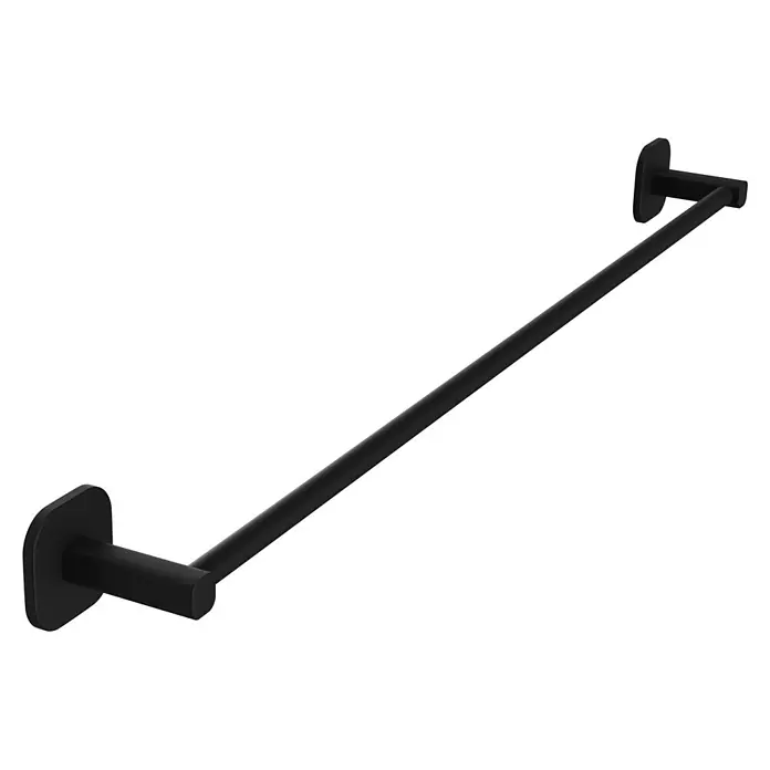 Venus Badetuchhalter - Breite: 66,6 cm, Schwarz, Matt - Schwarze Handtuchstange aus Metall für Bad oder Küche.