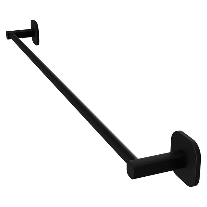 Venus Badetuchhalter - Breite: 66,6 cm, Schwarz, Matt - Schwarze Handtuchstange aus Metall mit Montageplatten.