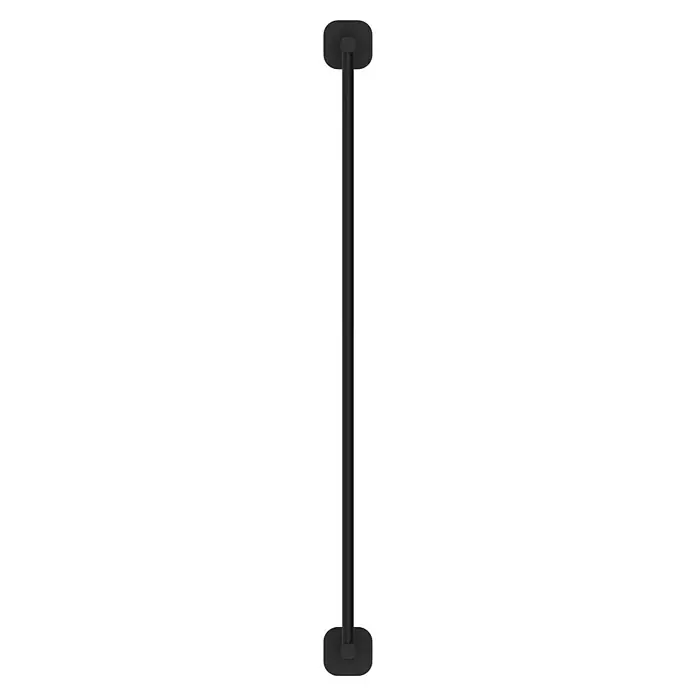 Venus Badetuchhalter - Breite: 66,6 cm, Schwarz, Matt - Schwarze Absperrstange mit zylindrischem Pfosten und abgerundeter, rechteckiger Ober- und Unterseite zur Personenführung.