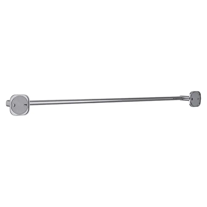Venus Badetuchhalter - Breite: 66,6 cm, Verchromt, Glänzend - Polierte silberne Metall-Dusch- oder Handtuchstange mit abgerundeten rechteckigen Halterungen.