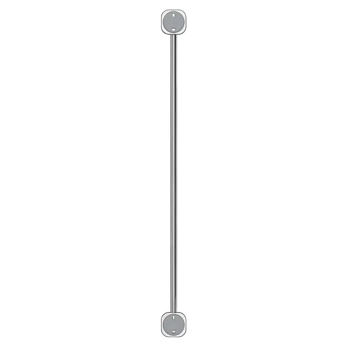 Venus Badetuchhalter - Breite: 66,6 cm, Verchromt, Glänzend - Griff aus verchromtem Metall mit flachen, ovalen grauen Endkappen.
