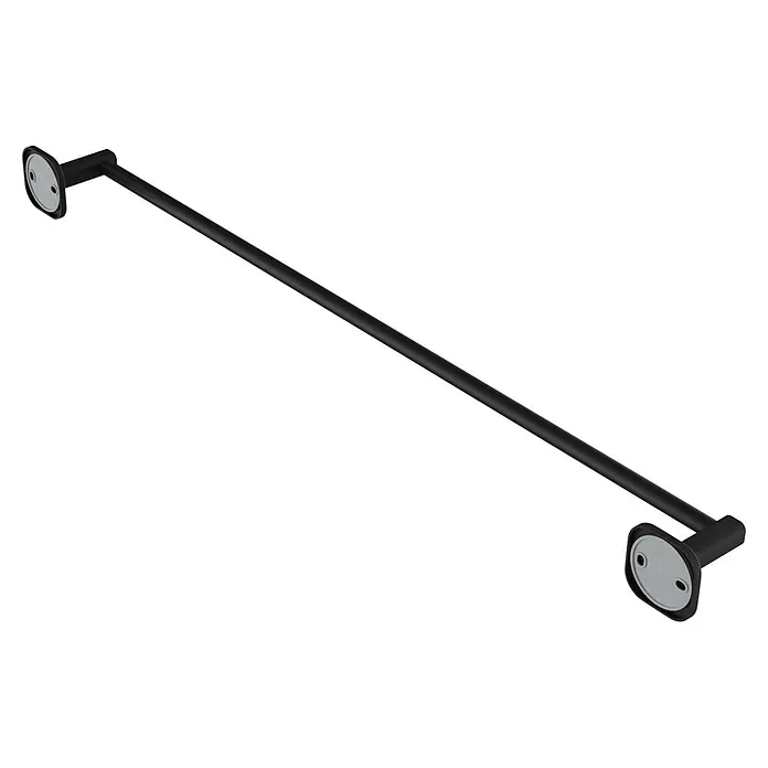 Venus Badetuchhalter - Breite: 66,6 cm, Schwarz, Matt - Schwarze Metall-Handtuchstange mit modernen Wandhalterungen.