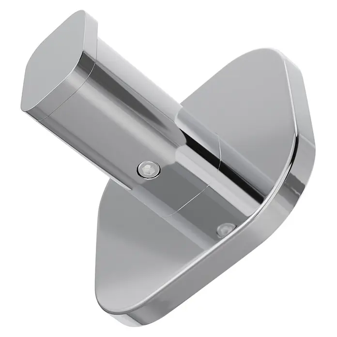 Venus Handtuchhaken Prag - Chrom, Glänzend - Glänzender Chrom-Wandhaken in modernem Design mit sichtbaren Befestigungsschrauben.