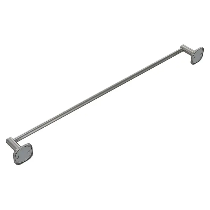 Venus Badetuchhalter - Breite: 66,6 cm, Edelstahl, Matt - Silberne Metall-Handtuchstange mit ovalen Montageplatten.