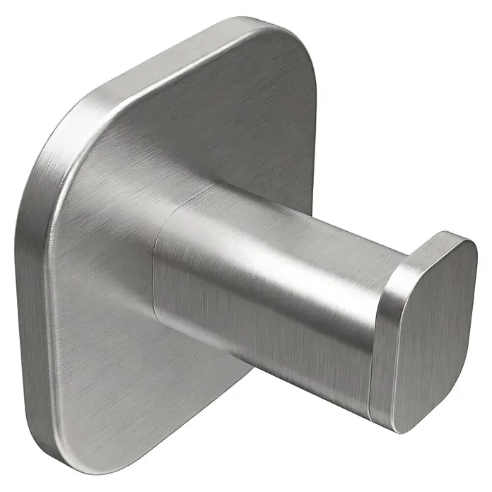 Venus Handtuchhaken Prag - Edelstahl, Matt - Wandhaken aus gebürstetem Metall in schlankem, modernem Design.