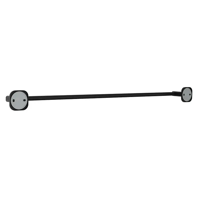 Venus Badetuchhalter - Breite: 66,6 cm, Schwarz, Matt - Mattschwarze Handtuchstange mit grauen Endkappen.