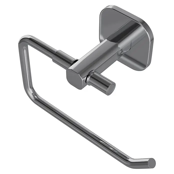 Venus Toilettenpapierhalter Prag - Chrom, Glänzend - Glänzender Toilettenpapierhalter aus verchromtem Metall mit rechteckiger Wandhalterung.