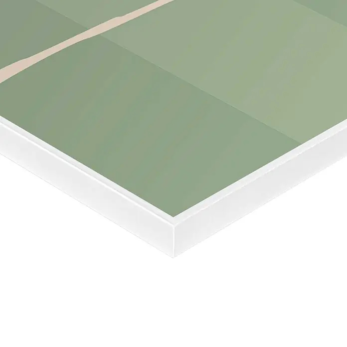 Reinders Bild Slim Frame White - Herein Gedackelt, B x H: 30 x 40 cm - Grüne Oberfläche mit weißer Einfassung und schwacher Linienmarkierung.
