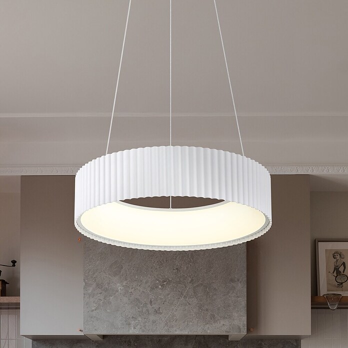 Globo LED viseća svjetiljka Kemp  (45 W, Ø x V: 460 x 1.200 mm, Bijela, Topla bijela) | BAUHAUS