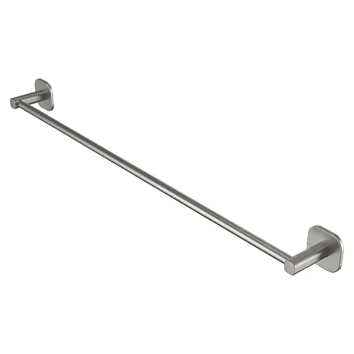 Venus Badetuchhalter - Breite: 66,6 cm, Edelstahl, Matt - Handtuchstange aus gebürstetem Metall mit quadratischen Wandhalterungen.