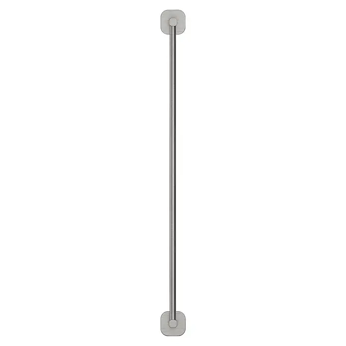 Venus Badetuchhalter - Breite: 66,6 cm, Edelstahl, Matt - Vertikaler Griff aus gebürstetem Metall mit abgerundeten rechteckigen Montageplatten.